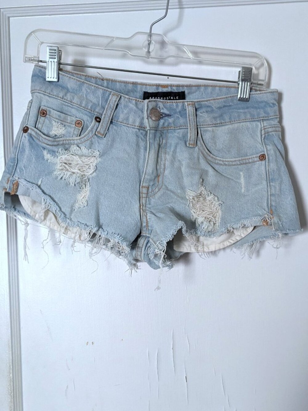 Aeropostale Distressed Denim Micro Shorts Women's Size 00